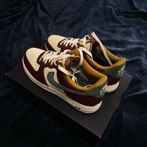 Nike Red and Cream Retro Sneakers